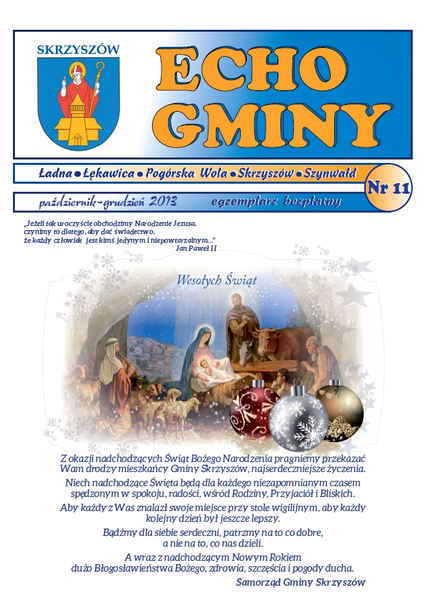 "ECHO GMINY" 11 numer, Październik - Grudzień 2013
